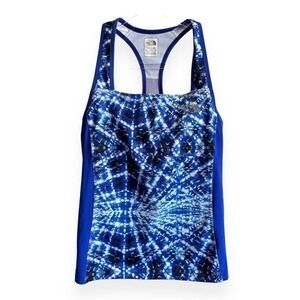 The North Face Blue Tie Dye Running Top Eat My Dust Tank Size Medium